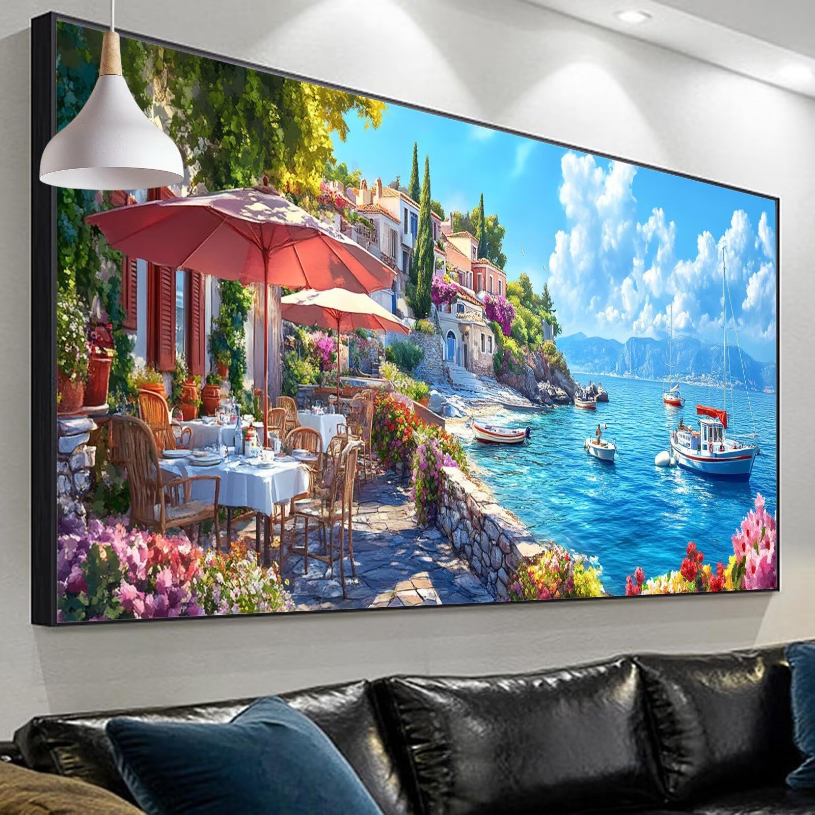 Amazon.co.jp: 5D ダイヤモンドアート 夏, ビーズアート ボート, DIY